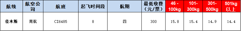 10月31號廣州到佳木斯空運(yùn)價格